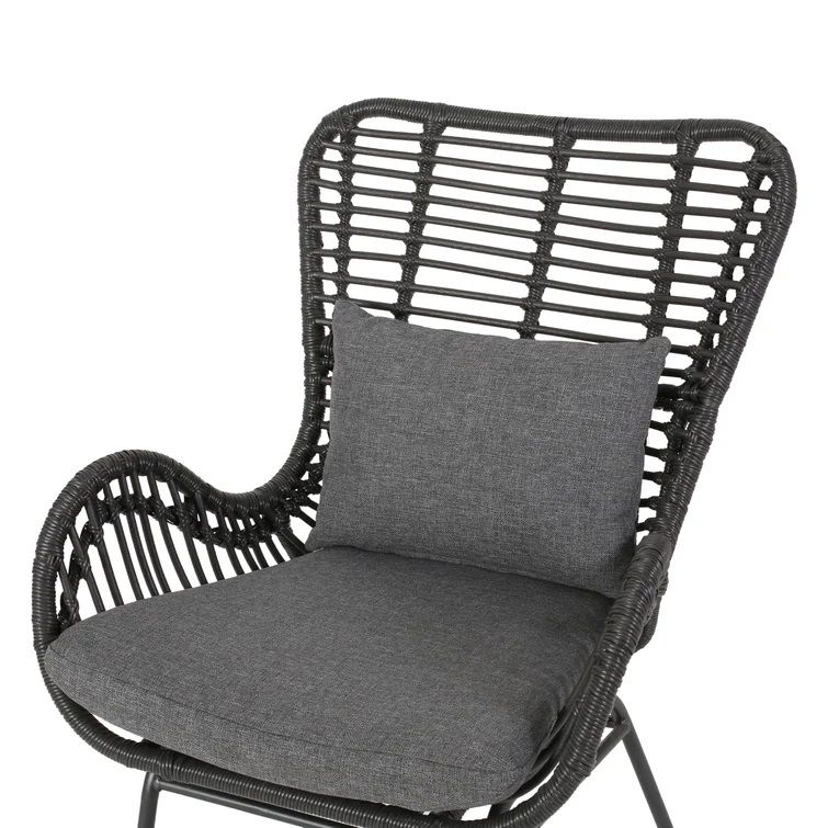 Tapscott Wicker Patio Chair with Cushions Set of 2 thumbnail 5
