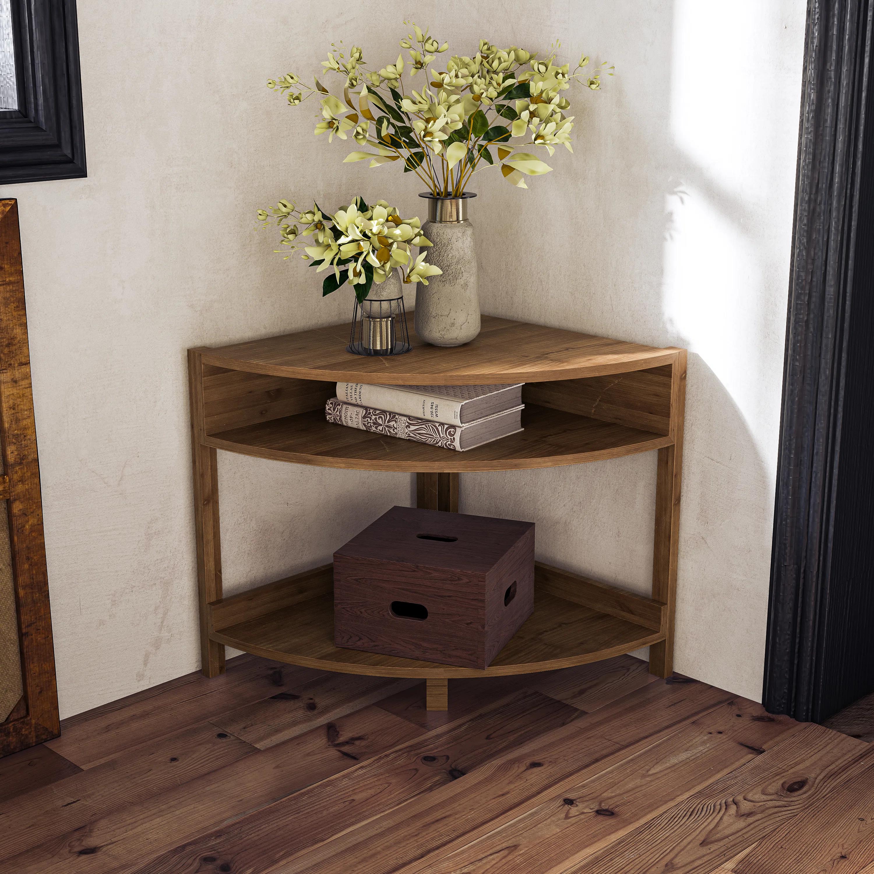 Baumstown 4 Legs Solid Wood Corner Table thumbnail 6