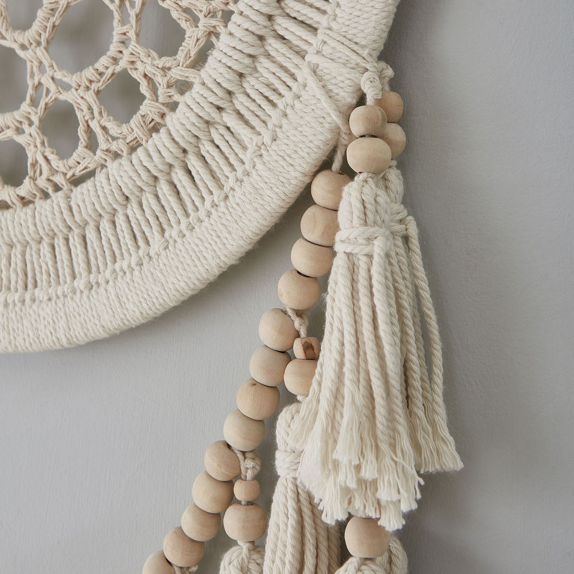 Tassel Wood Beaded Wall Hanging thumbnail 3