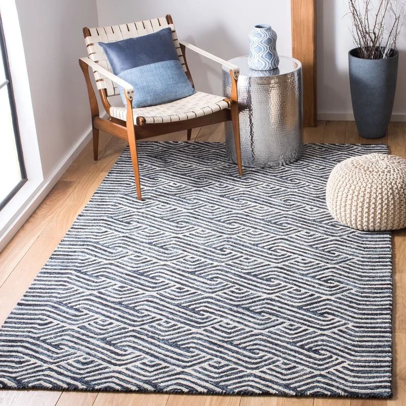Emmett Geometric Handmade Tufted Rug 8x10 thumbnail 2