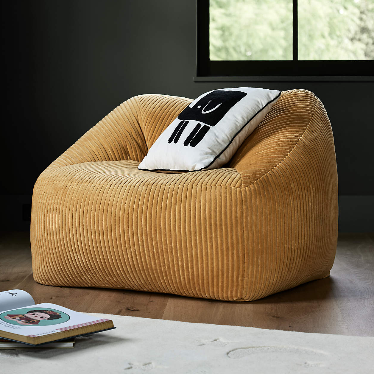 Gold Corduroy Kids Plush Chair thumbnail 2