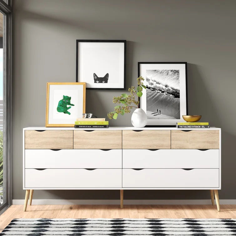 Dowler 8 Drawer 77.05" W Double Dresser thumbnail 6