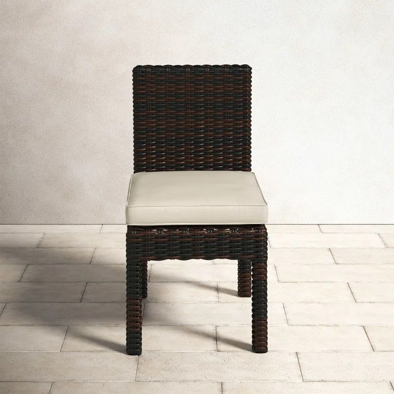 Kiona All Weather Wicker Dining Side Chair with Cushion thumbnail 3
