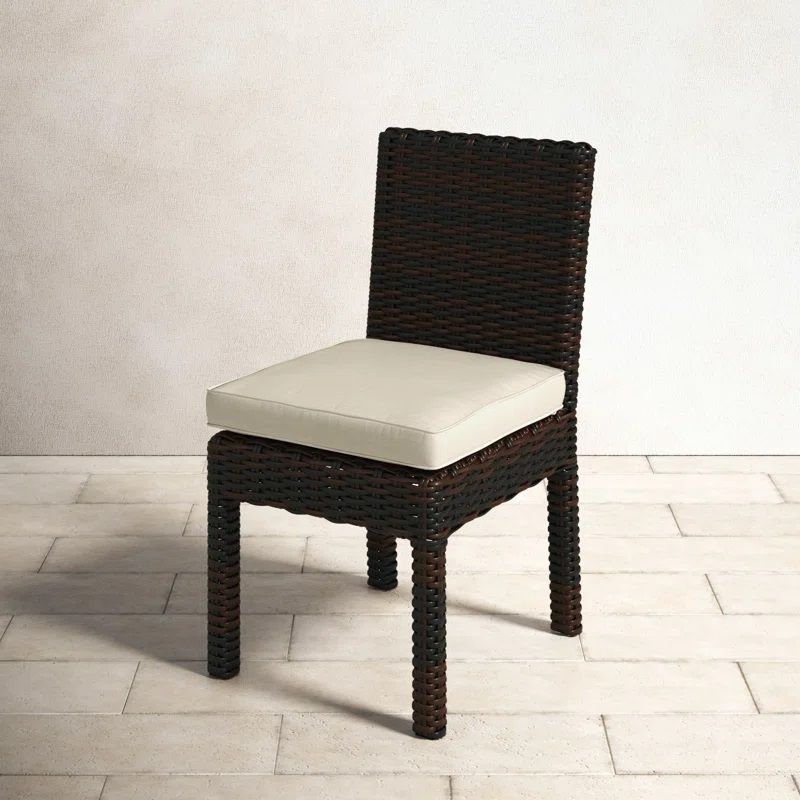Kiona All Weather Wicker Dining Side Chair with Cushion thumbnail 4