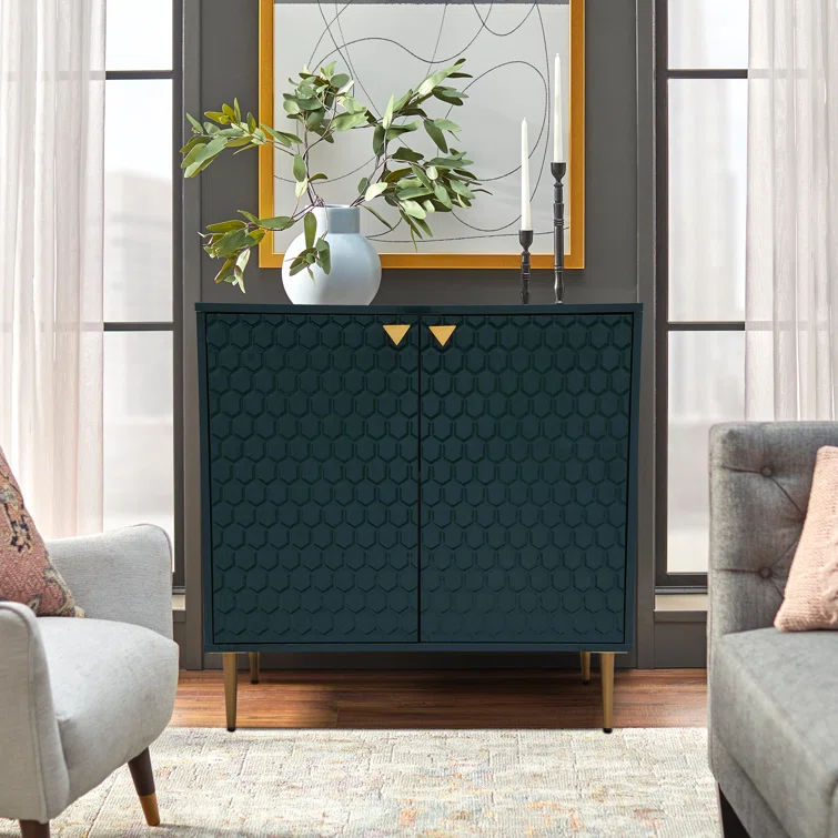 Bima 32'' Tall Stainless Steel 2 - Door Accent Cabinet thumbnail 2