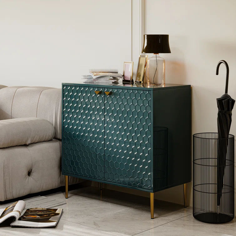 Bima 32'' Tall Stainless Steel 2 - Door Accent Cabinet thumbnail 3