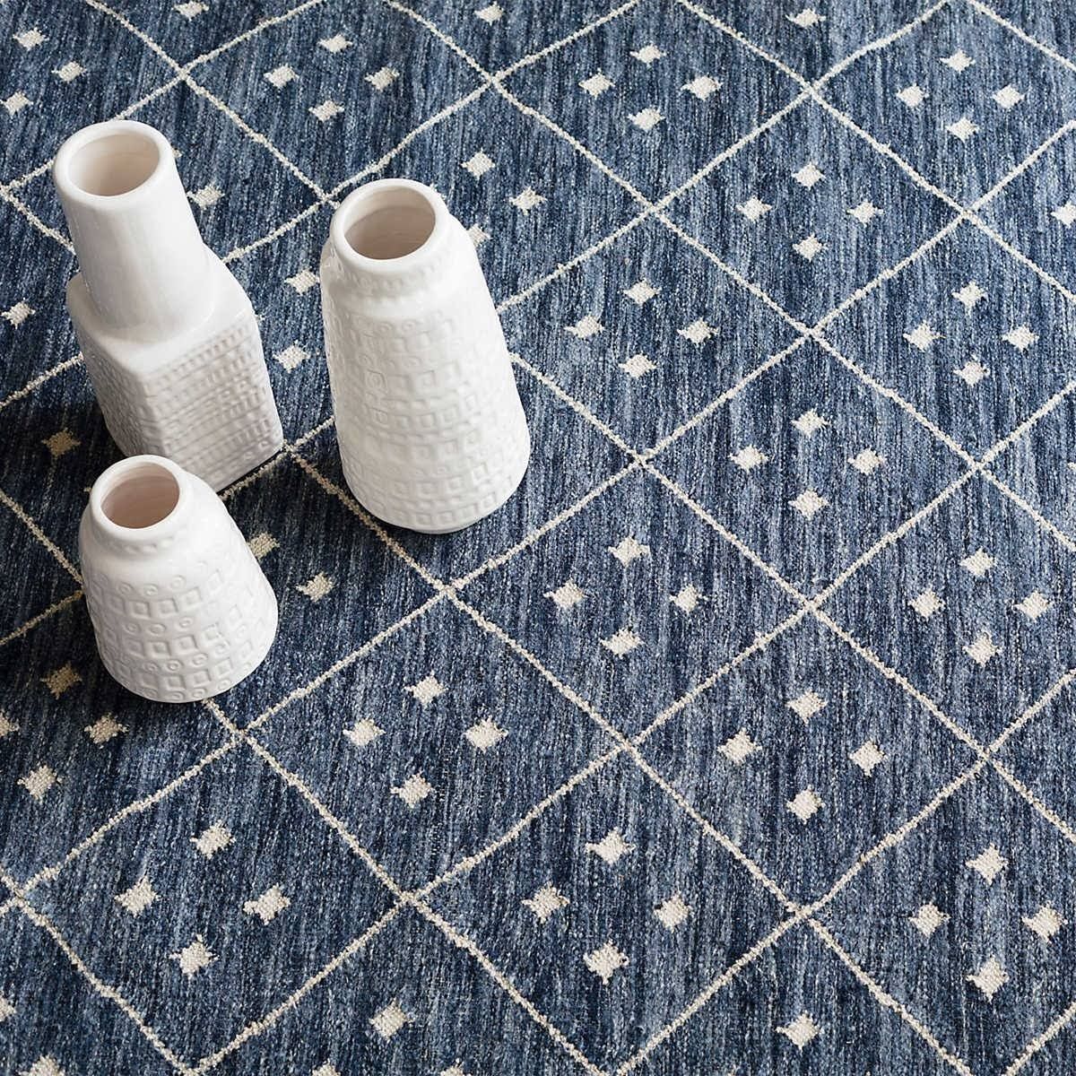 Kota Indigo Handwoven Wool Rug 10x14 thumbnail 2