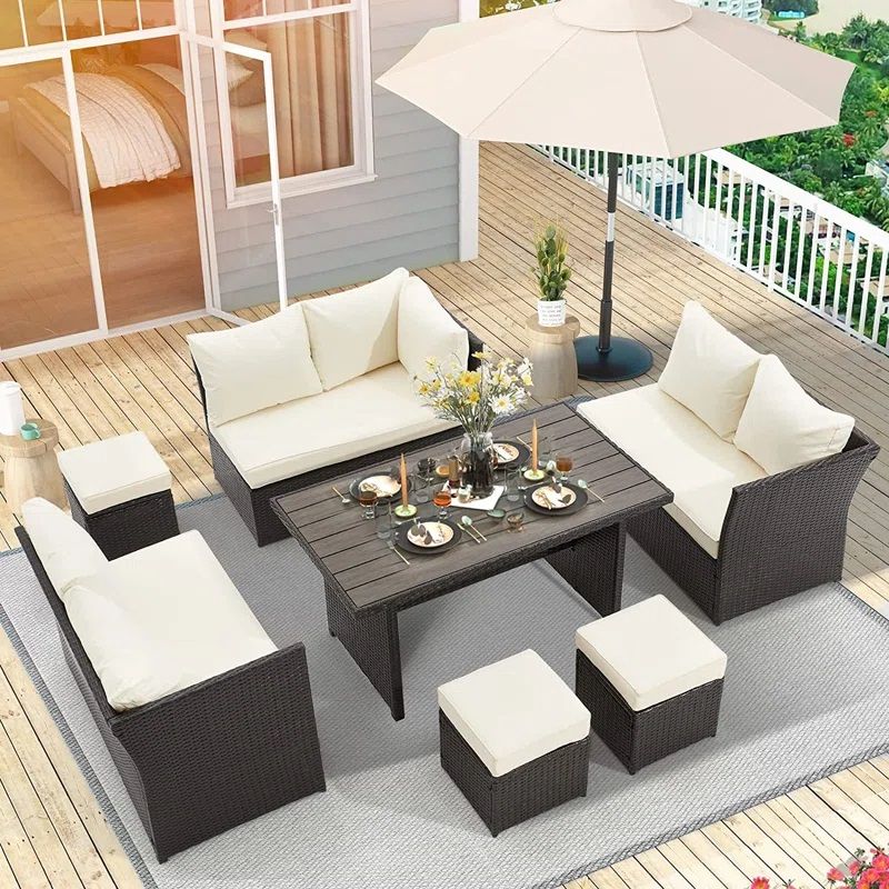Hinesville Polyethylene Wicker Sectional Sofa thumbnail 2
