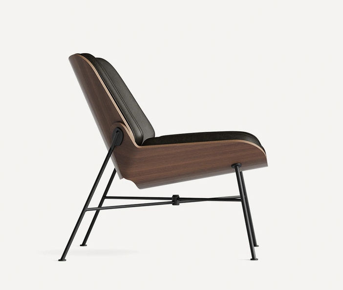 Vesper Wood & Leather Lounge Chair thumbnail 2
