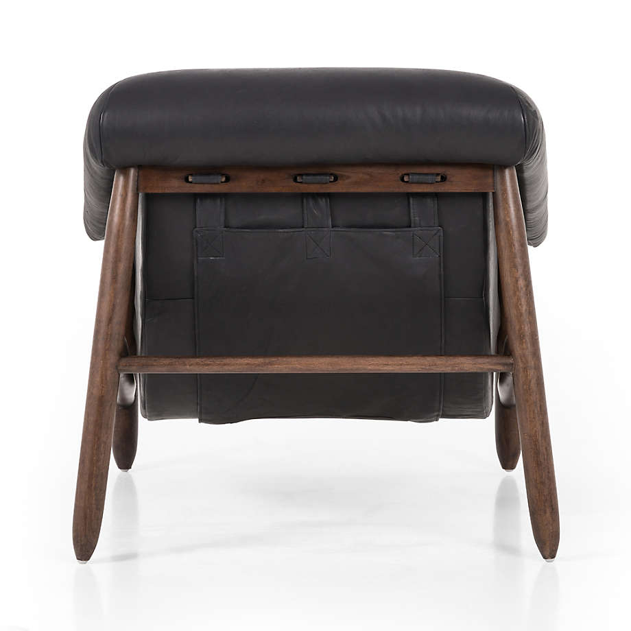 Reggie Black Leather Accent Chair thumbnail 4