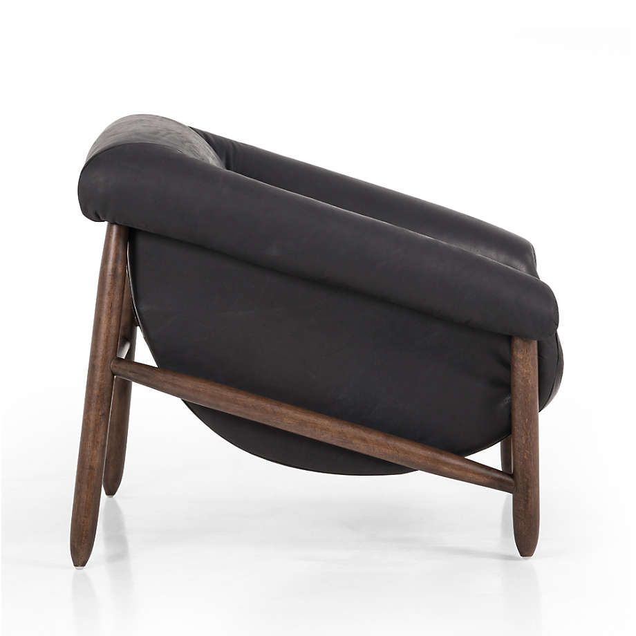 Reggie Black Leather Accent Chair thumbnail 5