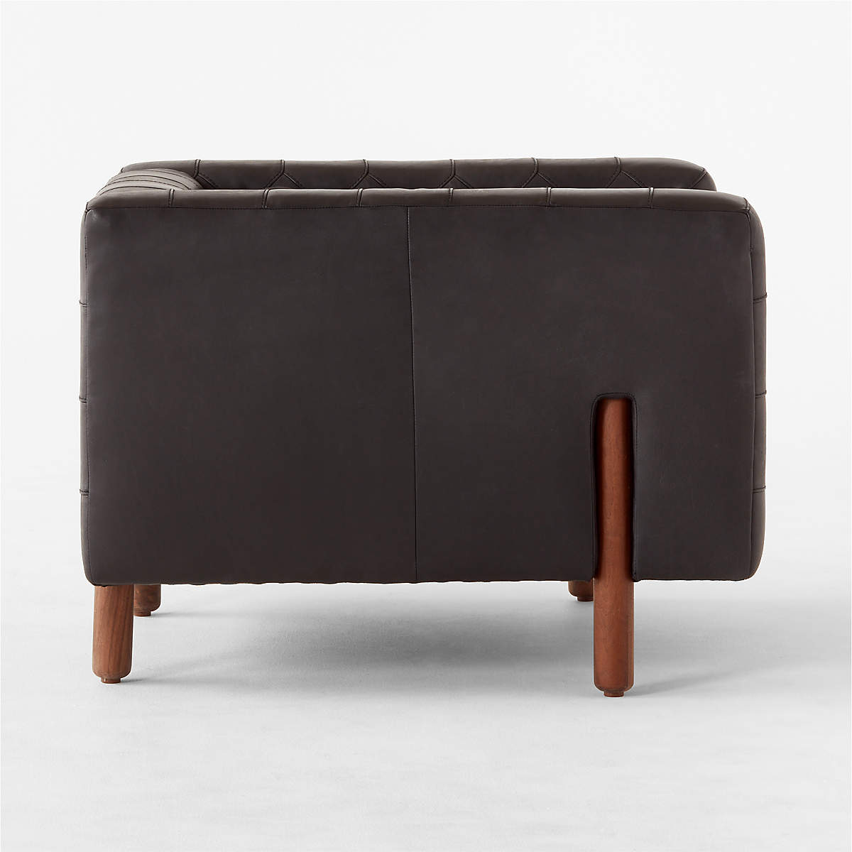 MARCONI TUFTED BLACK LEATHER ACCENT CHAIR thumbnail 2