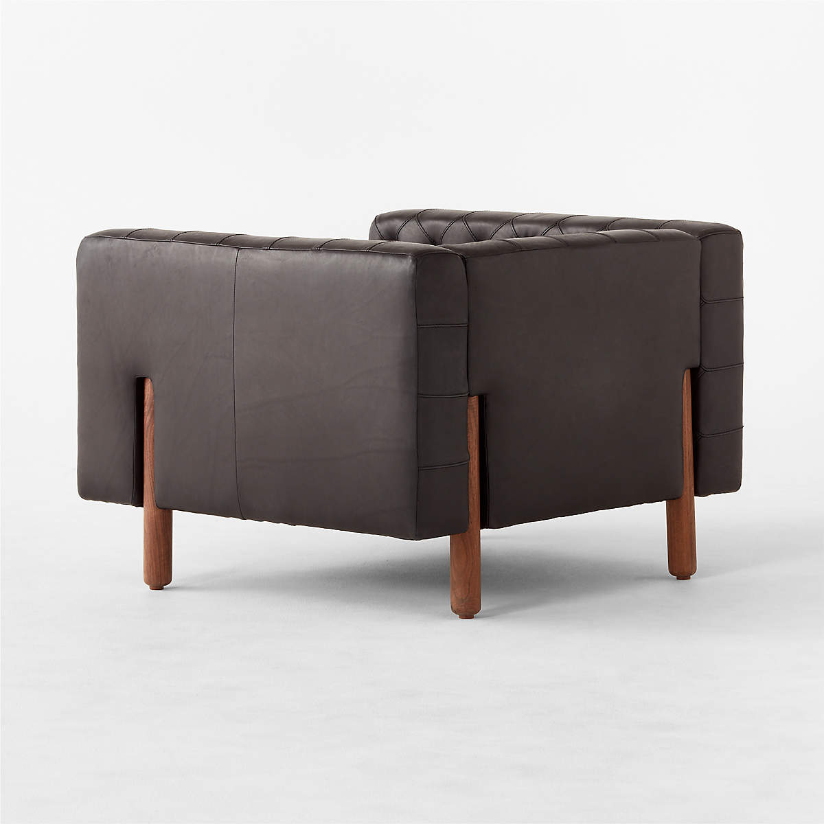 MARCONI TUFTED BLACK LEATHER ACCENT CHAIR thumbnail 4