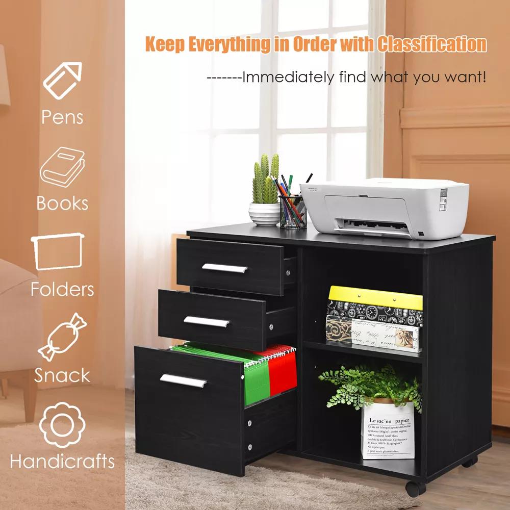 Costway 3 Drawer File Cabinet thumbnail 4