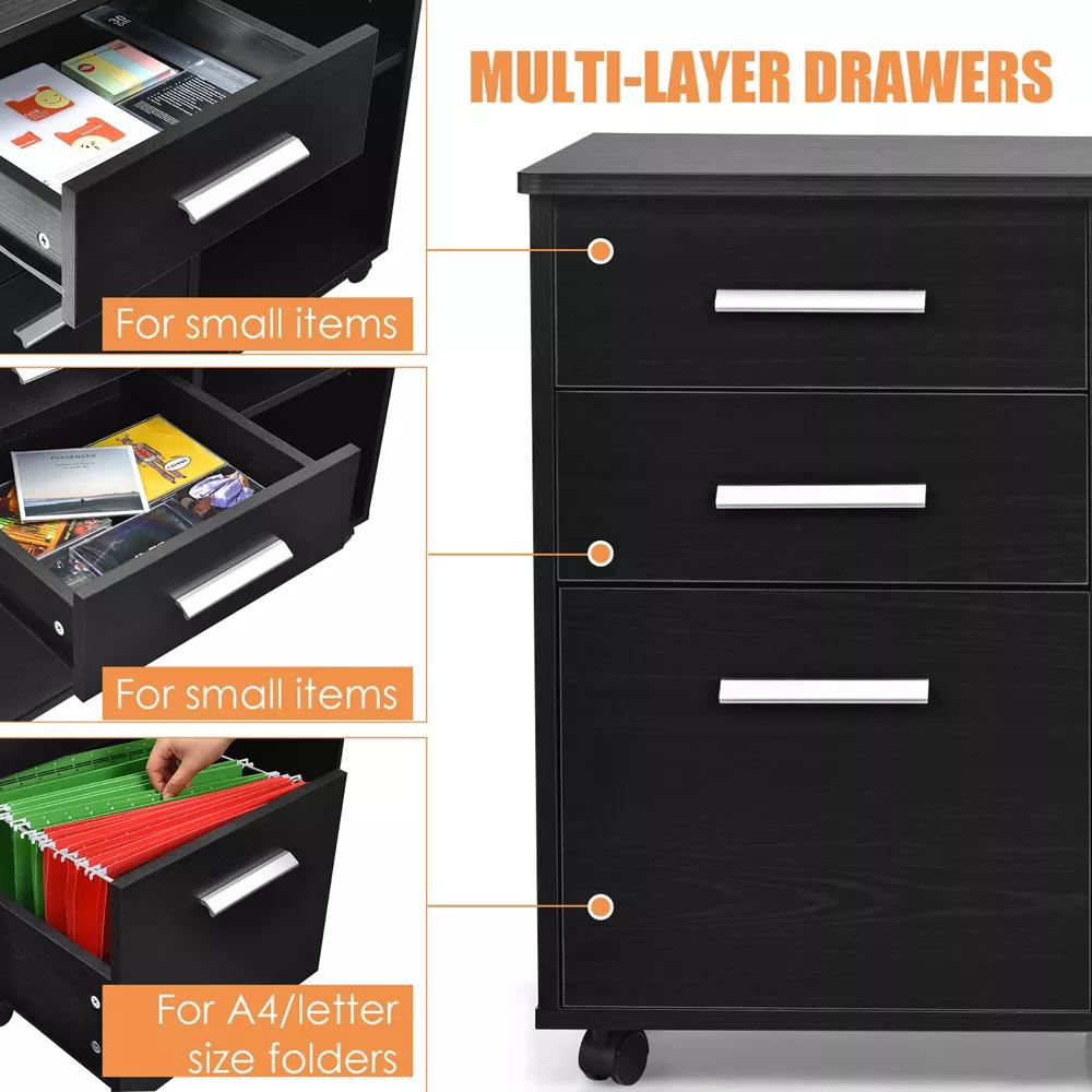 Costway 3 Drawer File Cabinet thumbnail 7