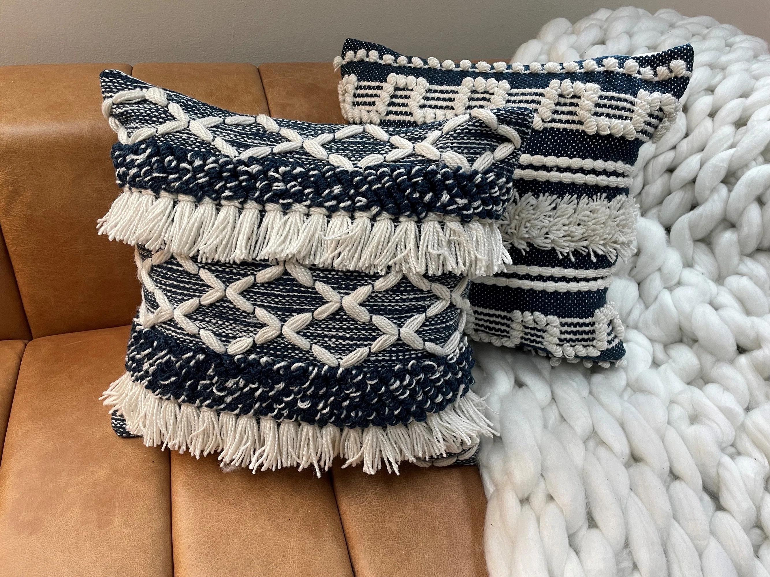 Kestner Fringed Throw Pillow with Insert-17"x17" thumbnail 2
