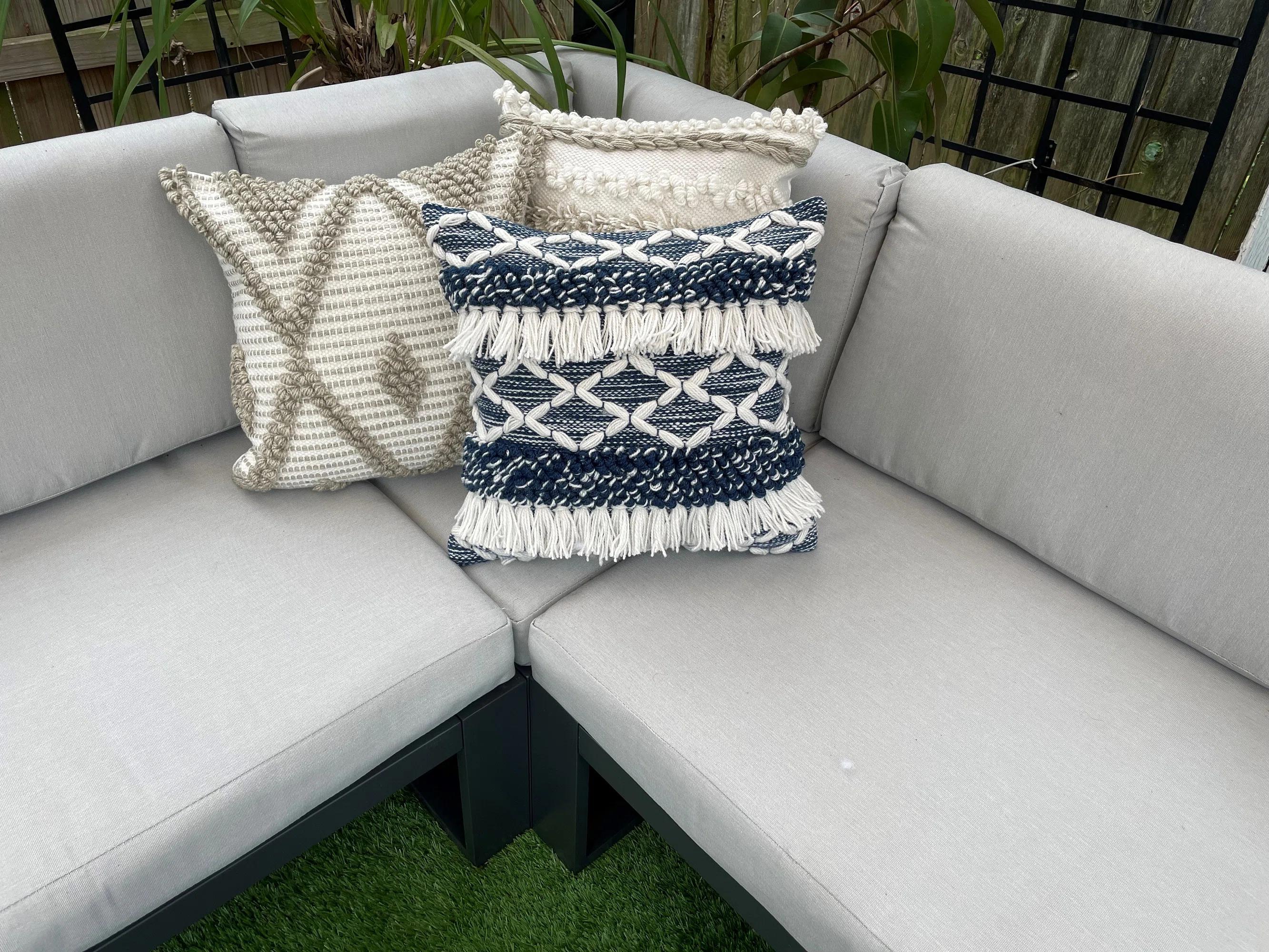 Kestner Fringed Throw Pillow with Insert-17"x17" thumbnail 4