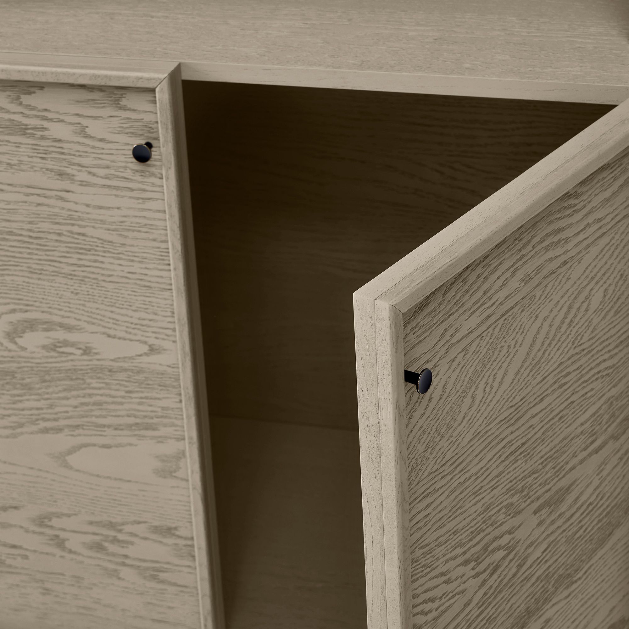 Holmes Modular 2 Door Wood Console Open Hutch thumbnail 6