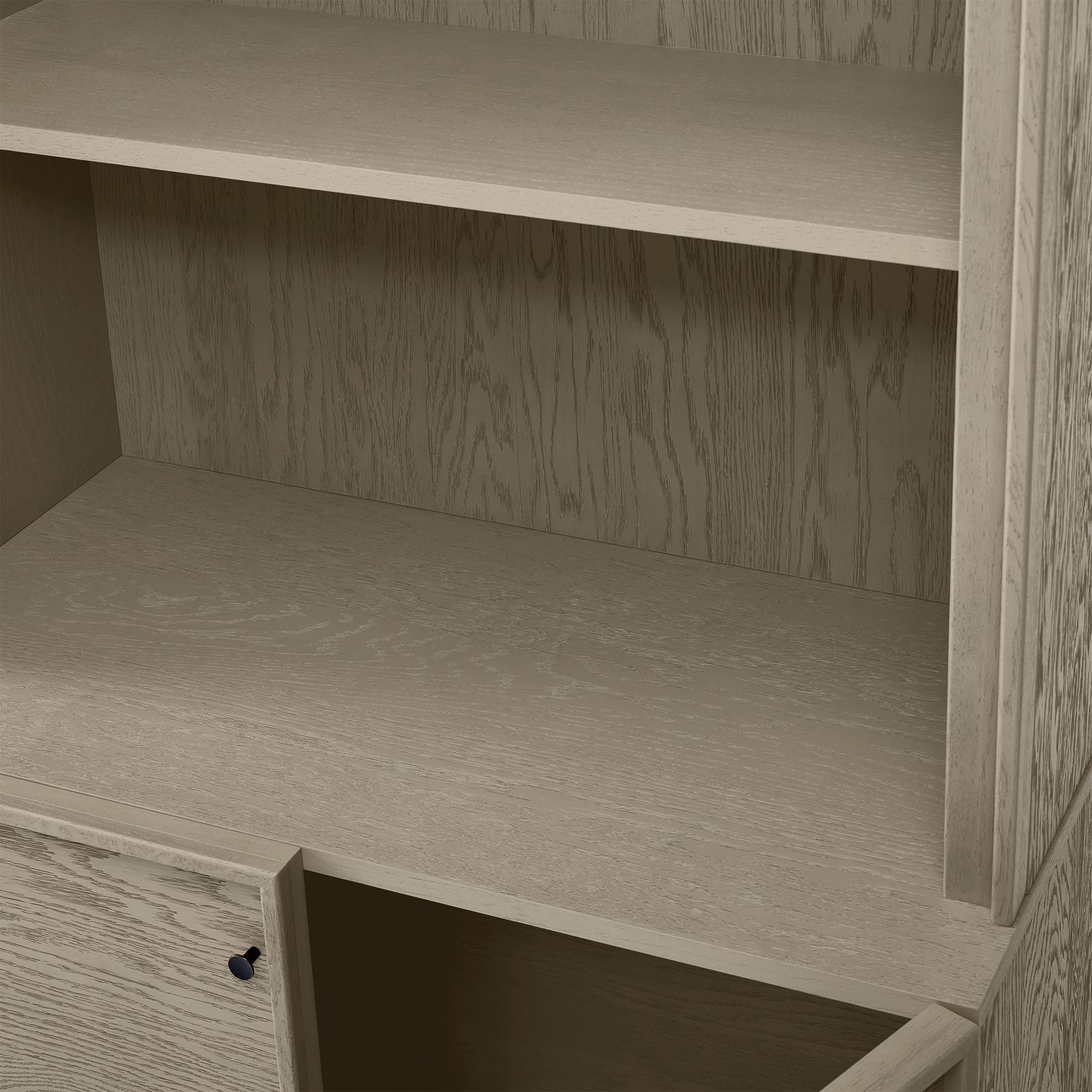 Holmes Modular 2 Door Wood Console Open Hutch thumbnail 7