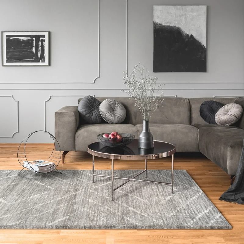 Passion Machine Woven Gray And Cream Rug 9x12 thumbnail 2