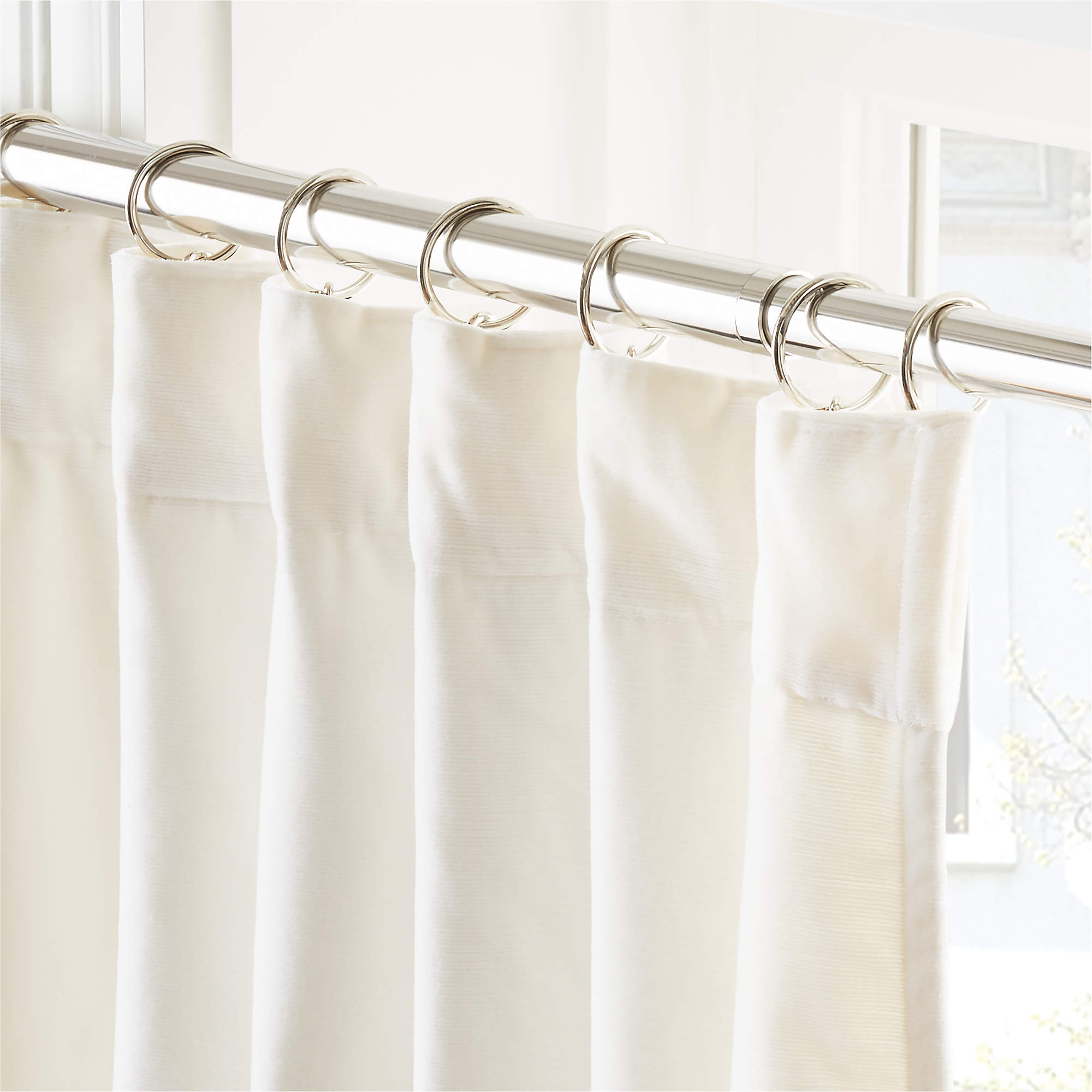 Warm White Organic Cotton Velvet Curtain Warm White thumbnail 2