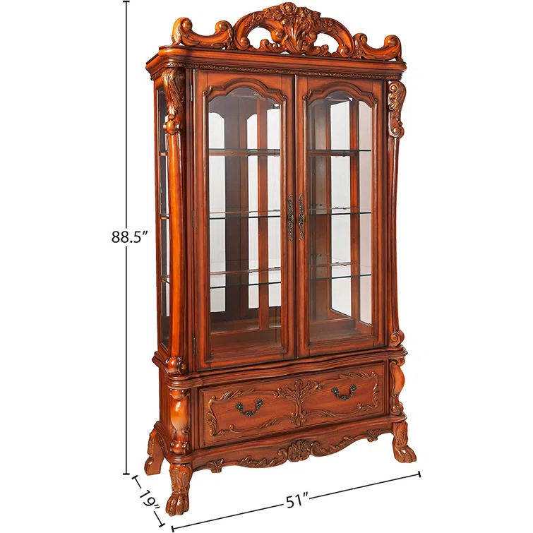 Dresden 51" Wide Mirrored Back China Cabinet thumbnail 2