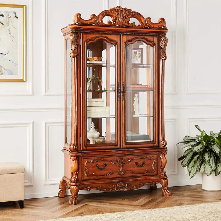 Dresden 51" Wide Mirrored Back China Cabinet thumbnail 6