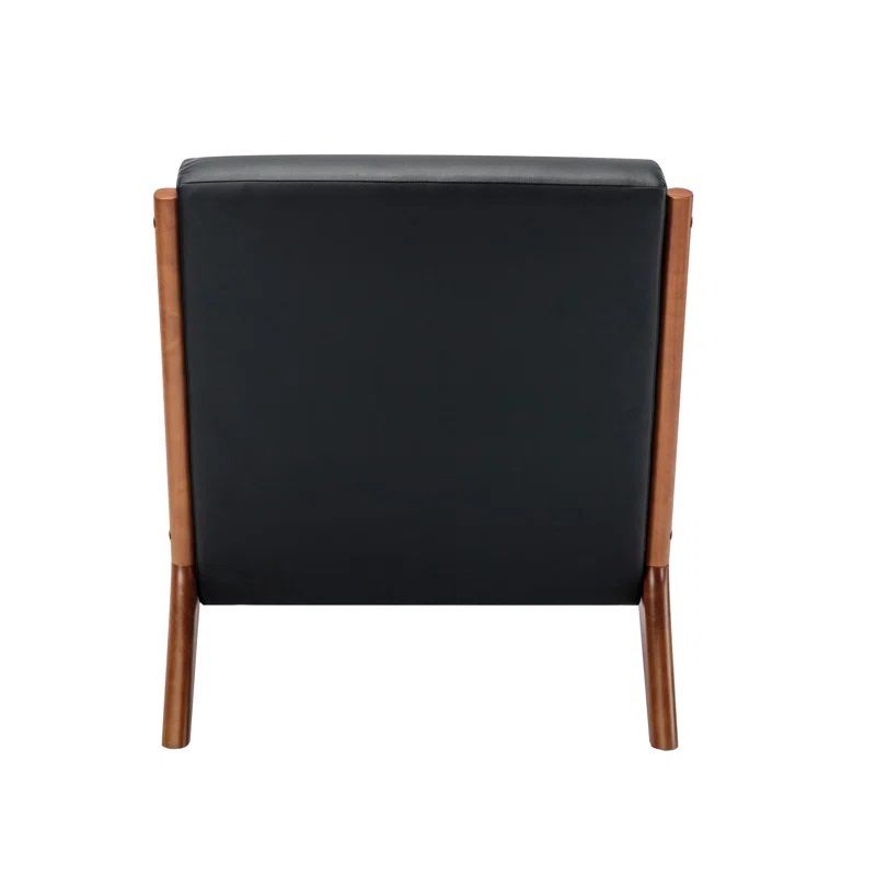 Arsh Accent Chair With Pillow, Pu Upholstery, Rubberwood Legs thumbnail 4