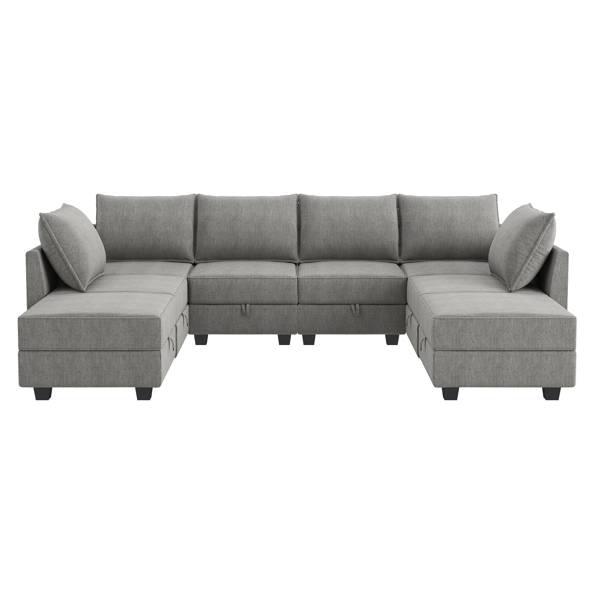 8 Piece Oversized Modular Upholstered Sectional thumbnail 3