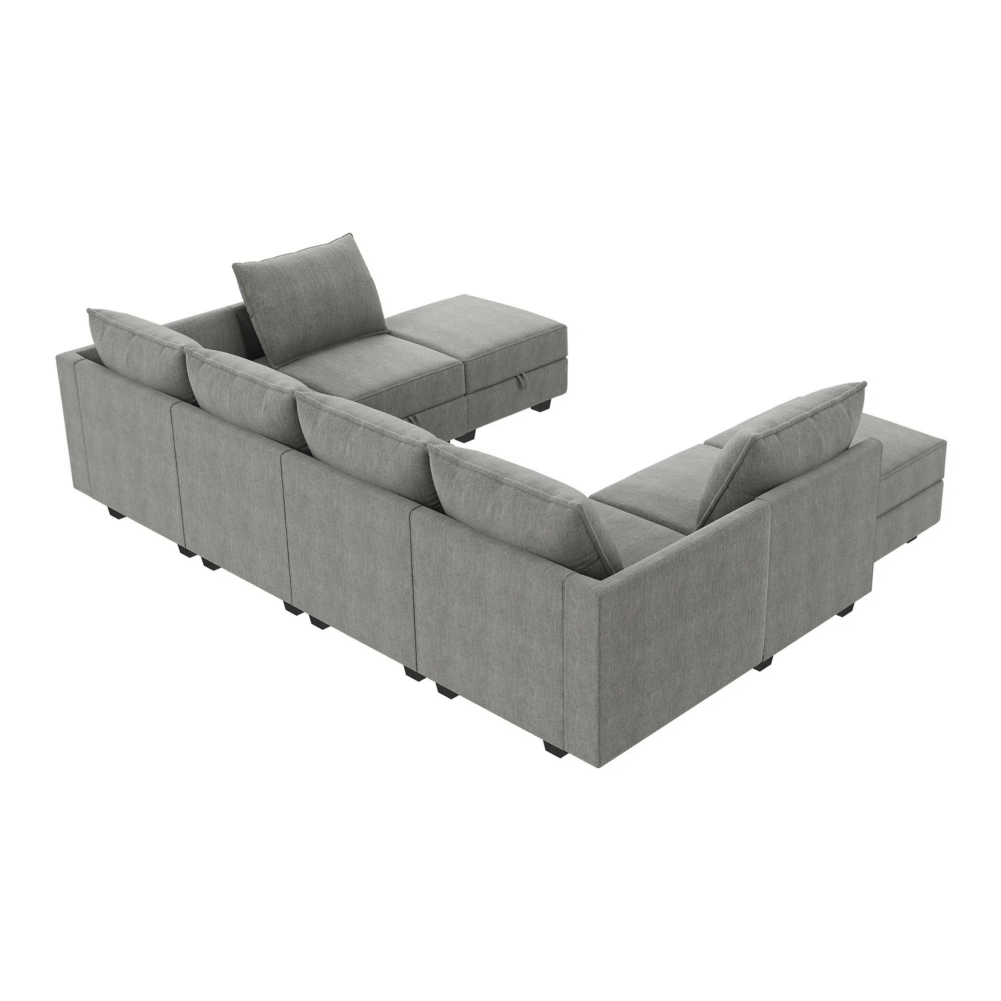 8 Piece Oversized Modular Upholstered Sectional thumbnail 4
