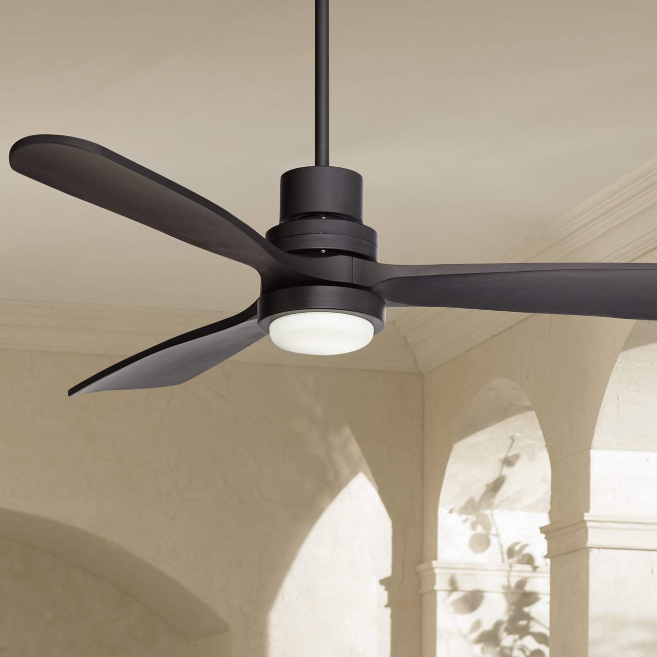 Casa Delta Wing Matte Black Outdoor LED Ceiling Fan with Remote thumbnail 2