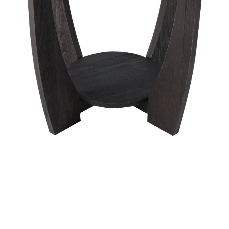 Arch Farmhouse End Table with Storage Shelf thumbnail 3
