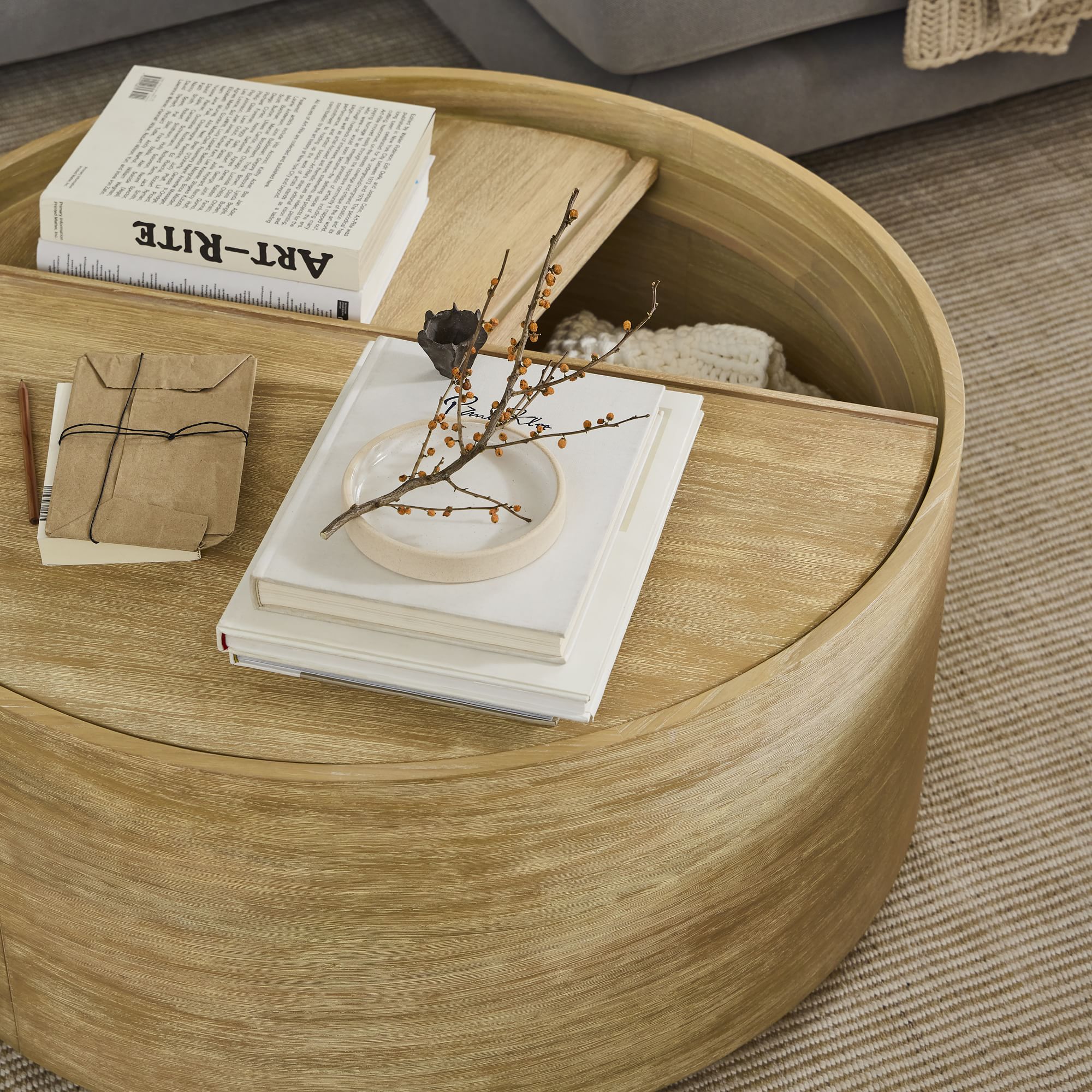 Volume Round Storage Drum Coffee Table thumbnail 4