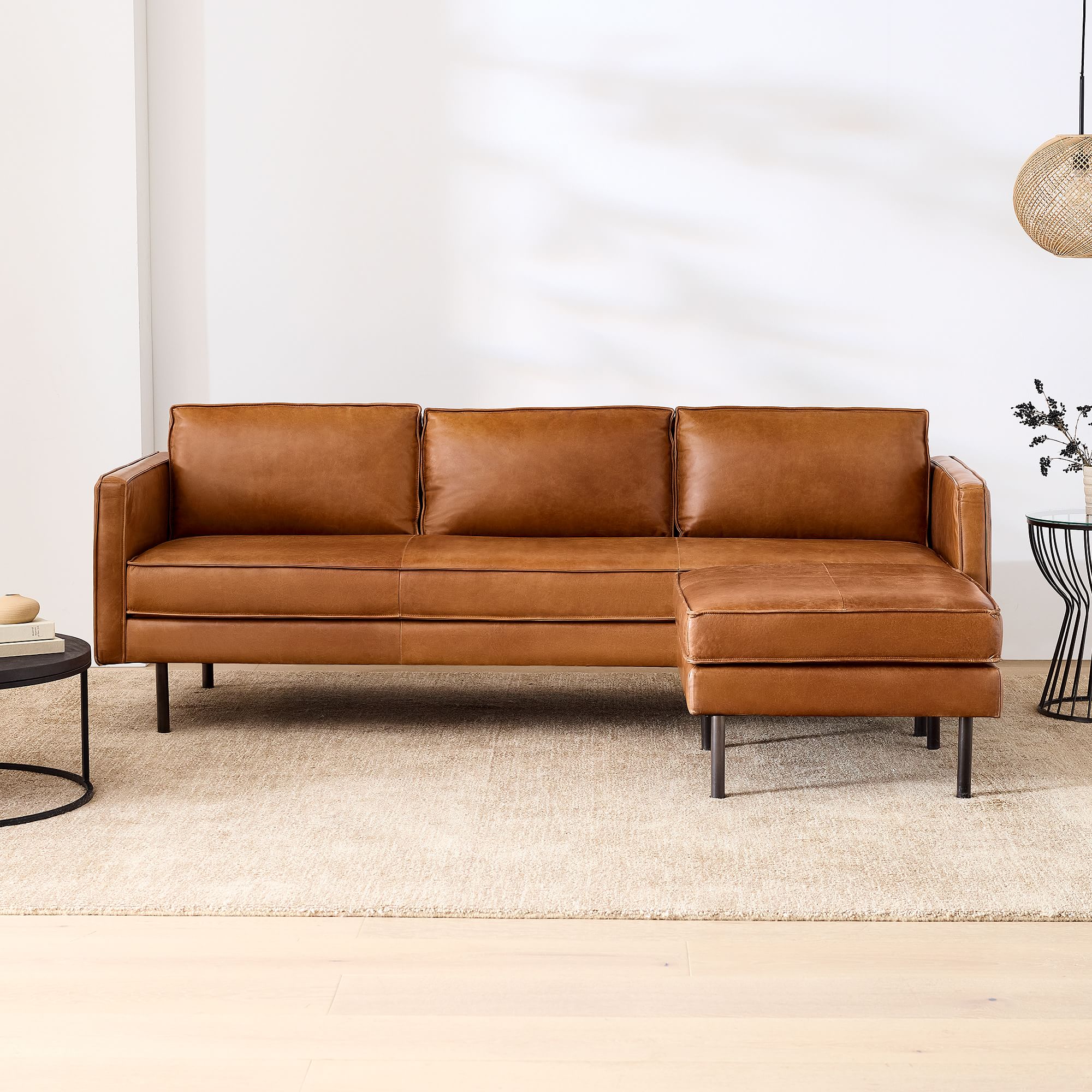 Axel Leather 2-Piece Reversible Sectional thumbnail 3