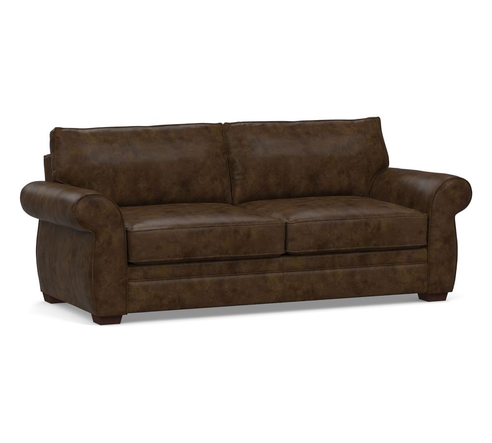 Pearce Roll Arm Leather Sofa thumbnail 2
