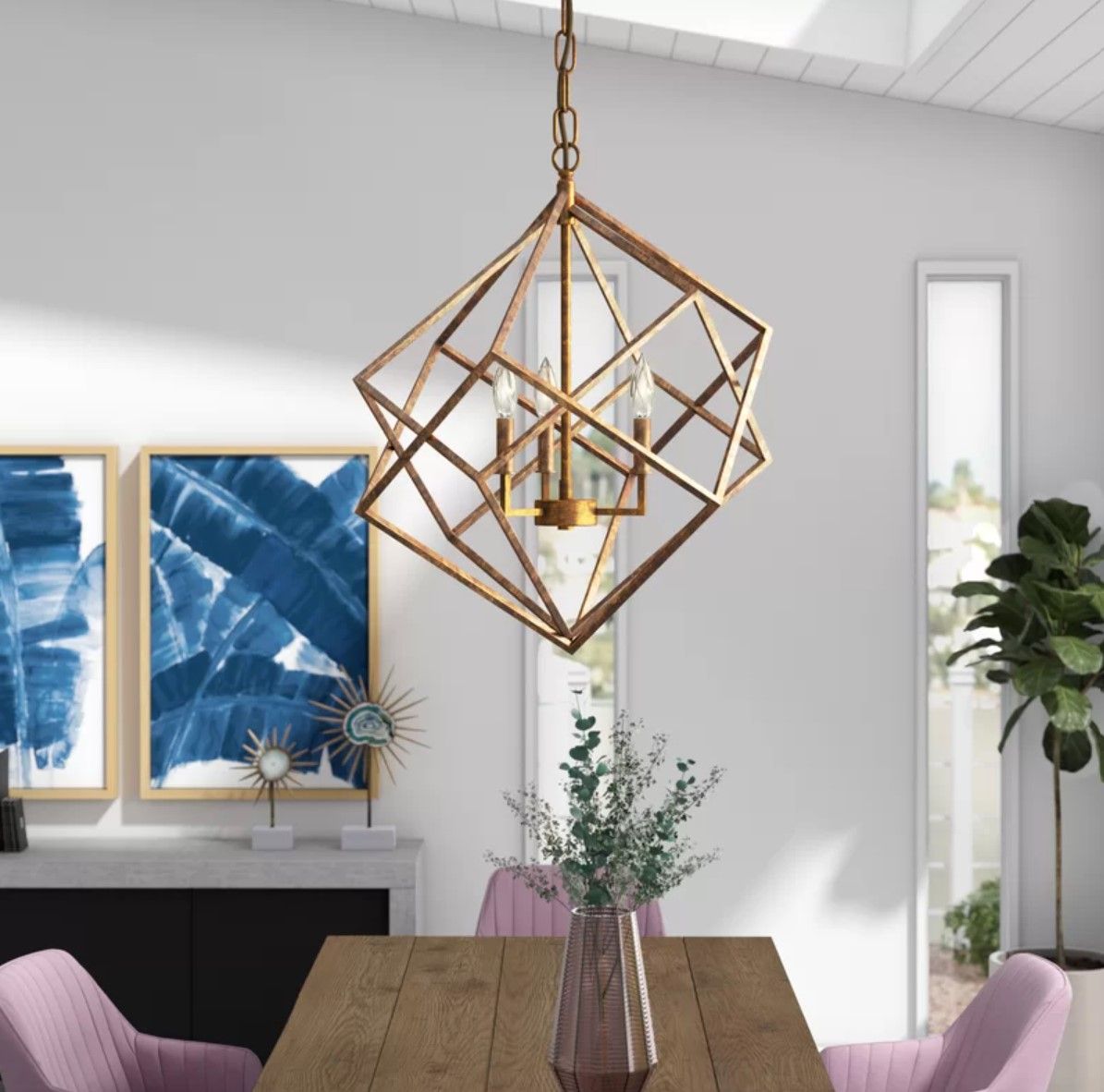Ayaz 3 Light Geometric Chandelier thumbnail 2