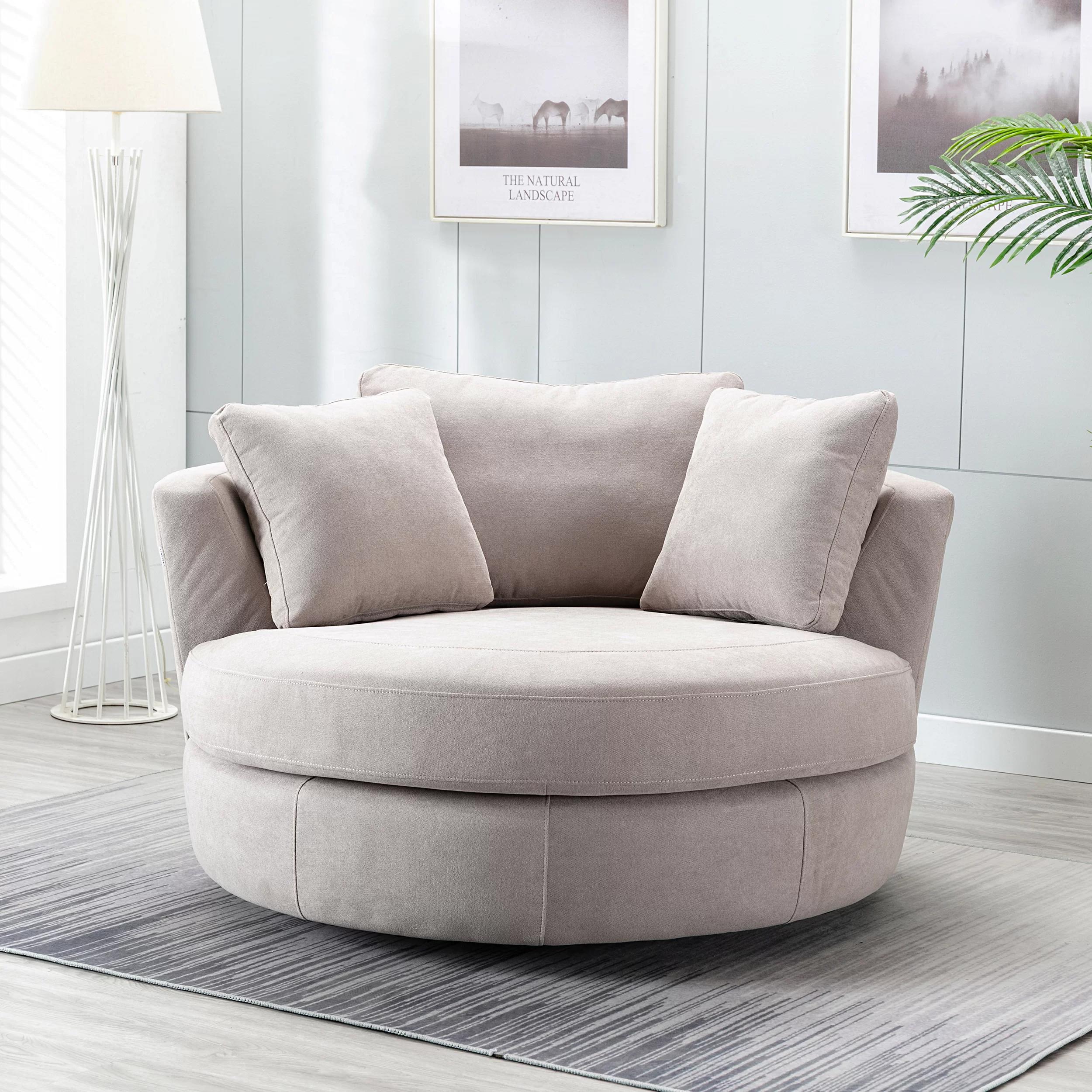 Minorca Polyester Swivel Barrel Chair thumbnail 4