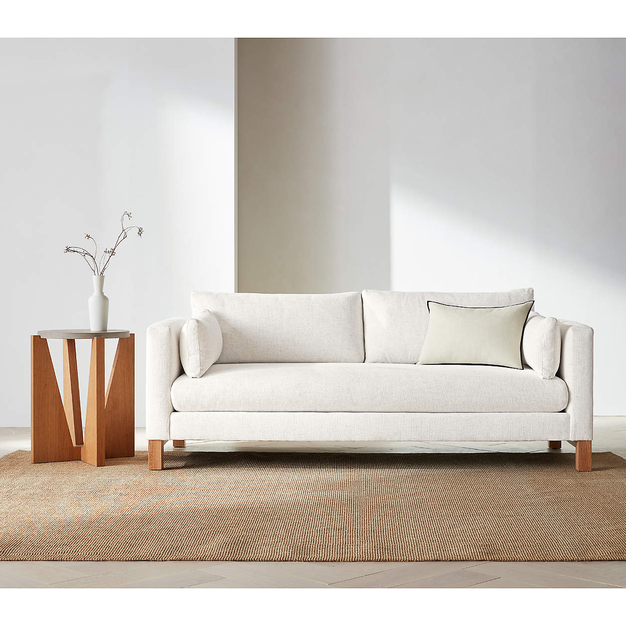 Pacific Bench Track Arm Sofa with Wood Legs thumbnail 2