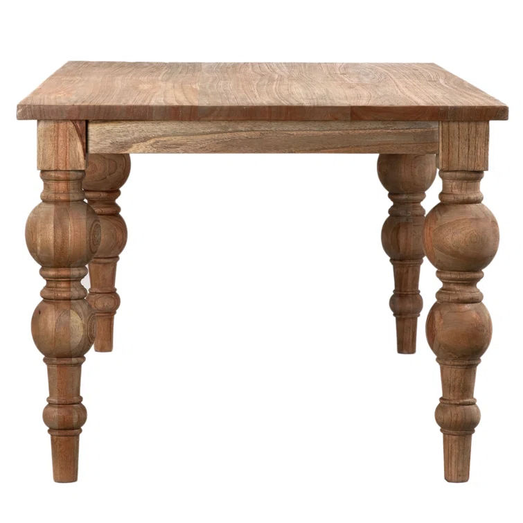 Campbell Rectangular Reclaimed Mindi Wood Carved 4-Leg Dining Table thumbnail 4