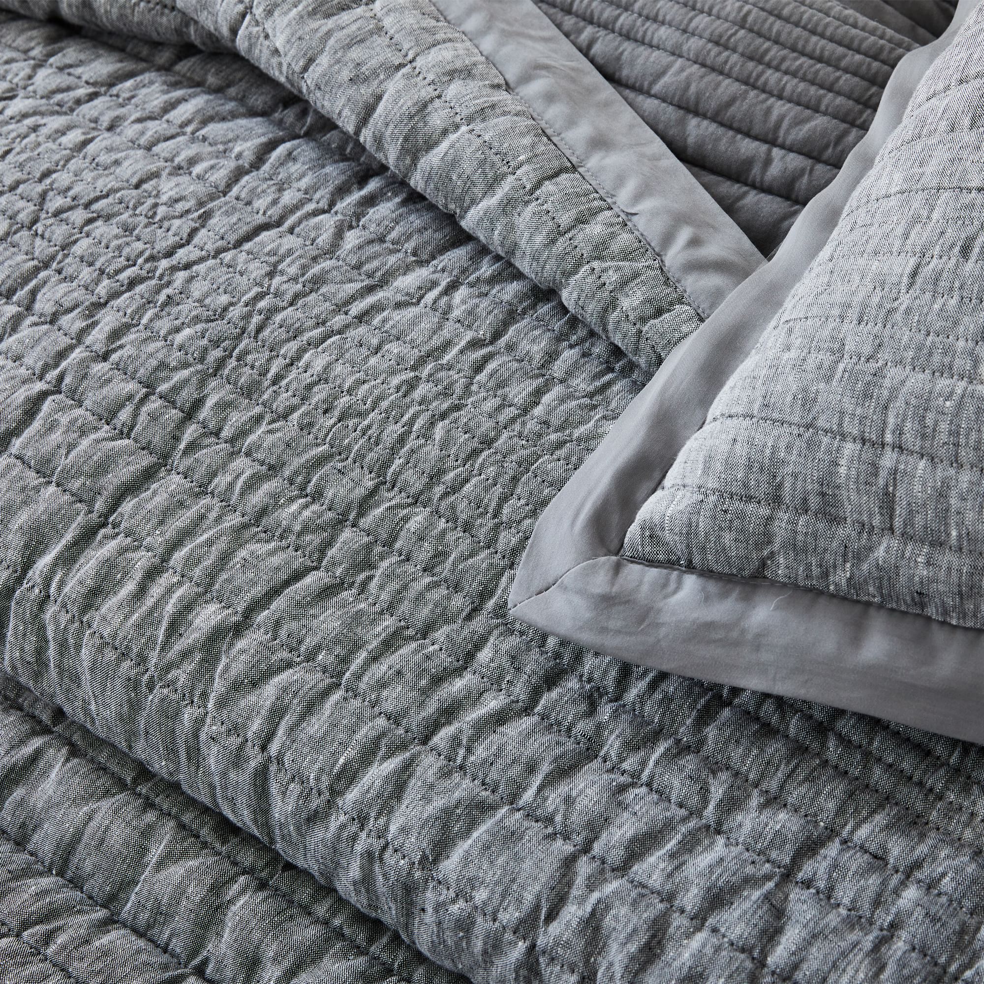 European Flax Linen Linework Quilt Full thumbnail 2