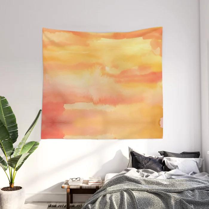 Apricot Sunset Wall Tapestry thumbnail 2