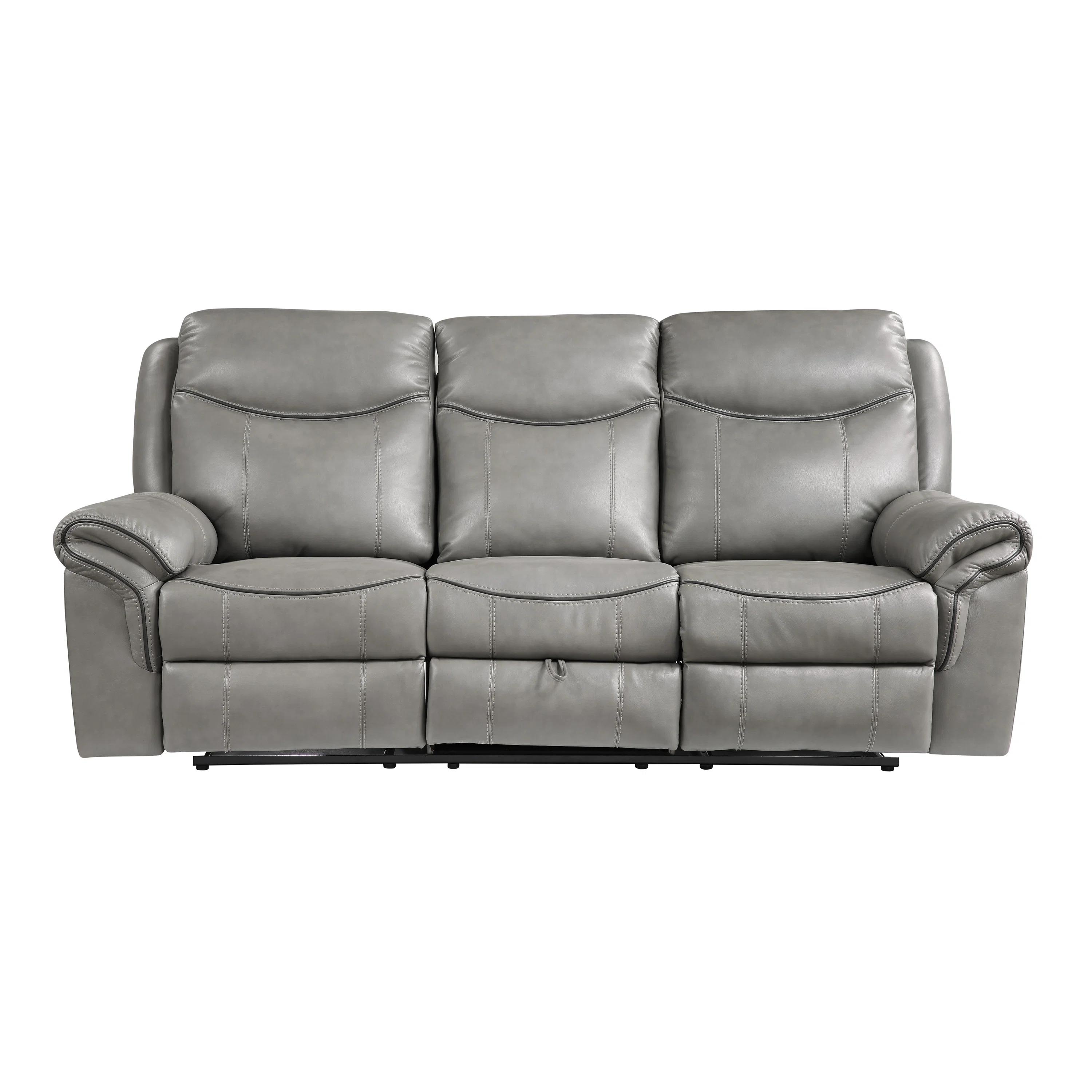 Bayshore Vegan Leather Manual Reclining Sofa thumbnail 3