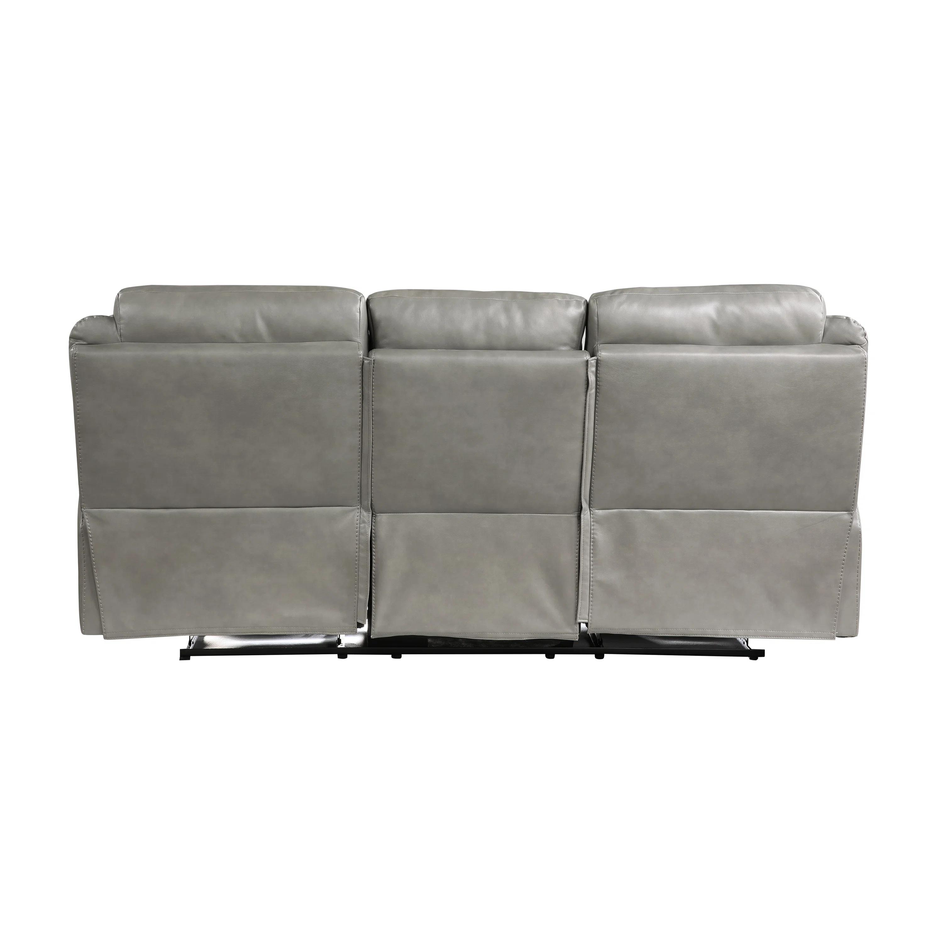 Bayshore Vegan Leather Manual Reclining Sofa thumbnail 5