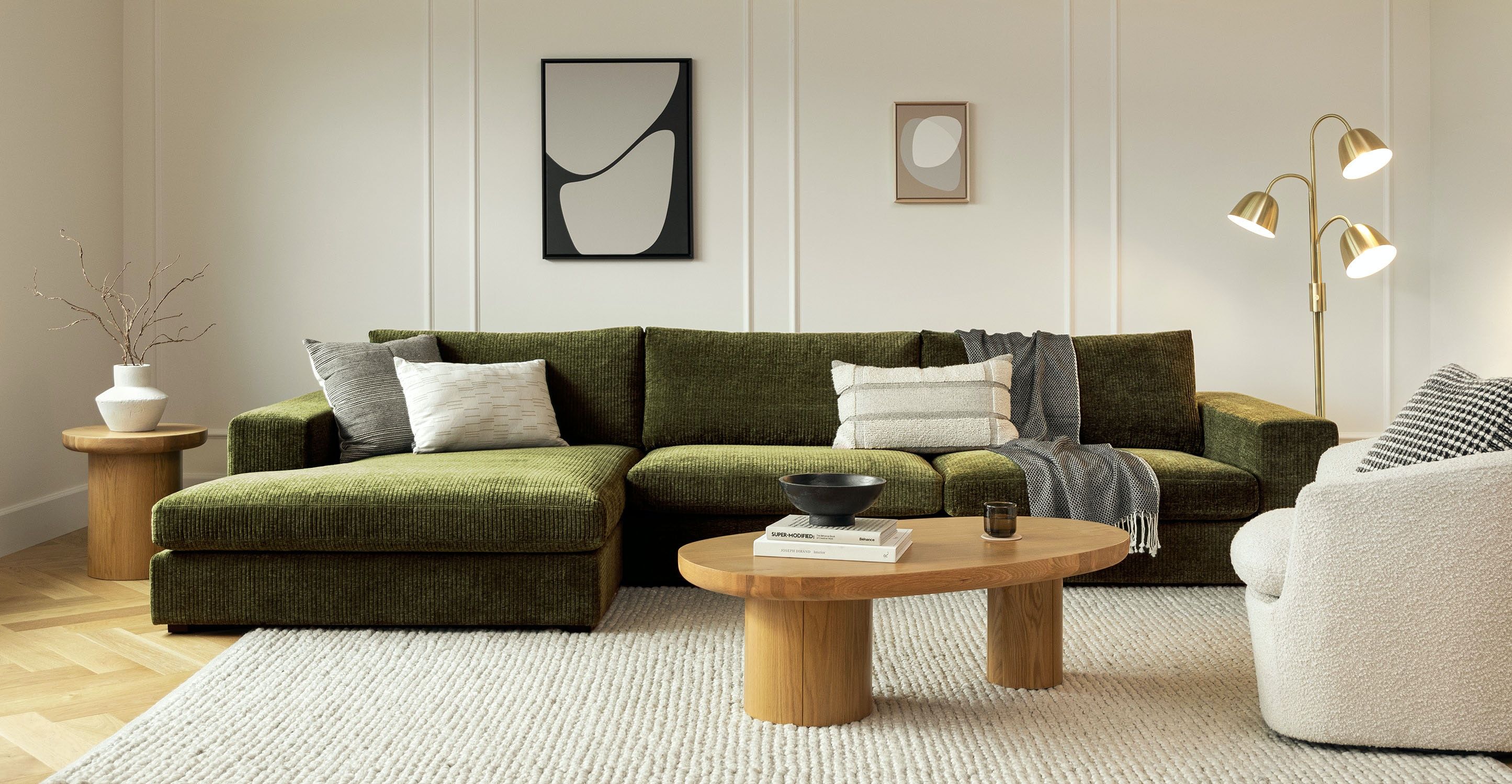 Beta Cypress Green Left Chaise Sectional thumbnail 2