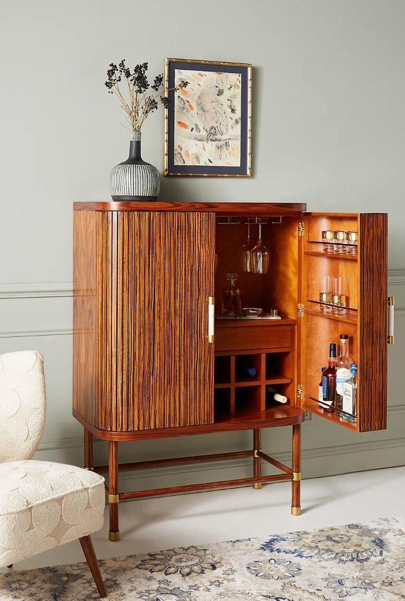 Deluxe Tamboured Bar Cabinet thumbnail 2