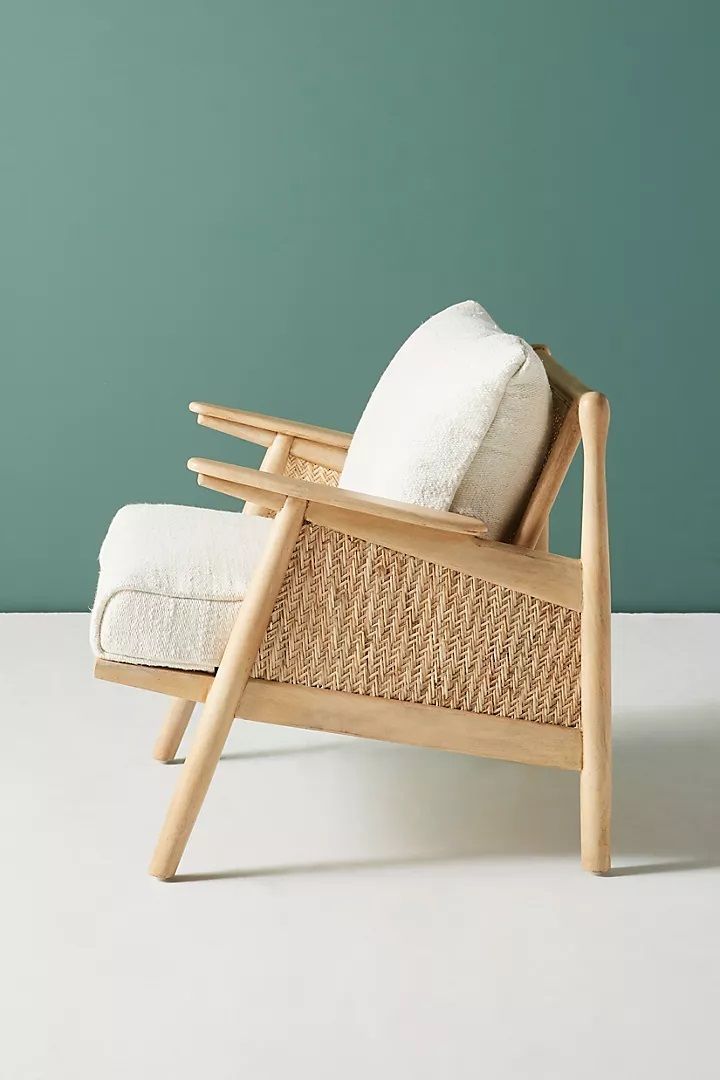 Linen Cane Chair thumbnail 3