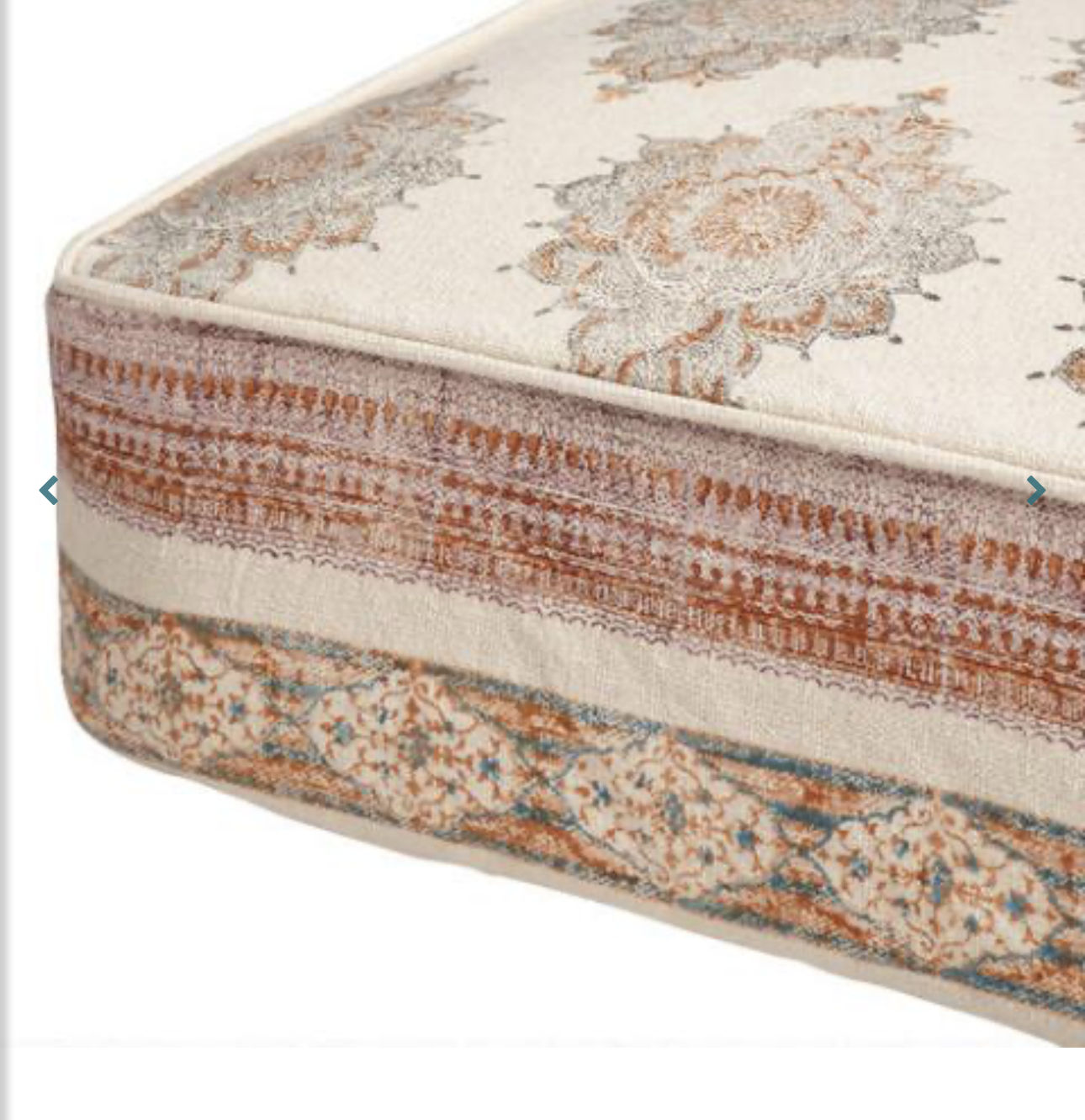 Natural Brown Block Printed Sonya Mattress Cover thumbnail 3