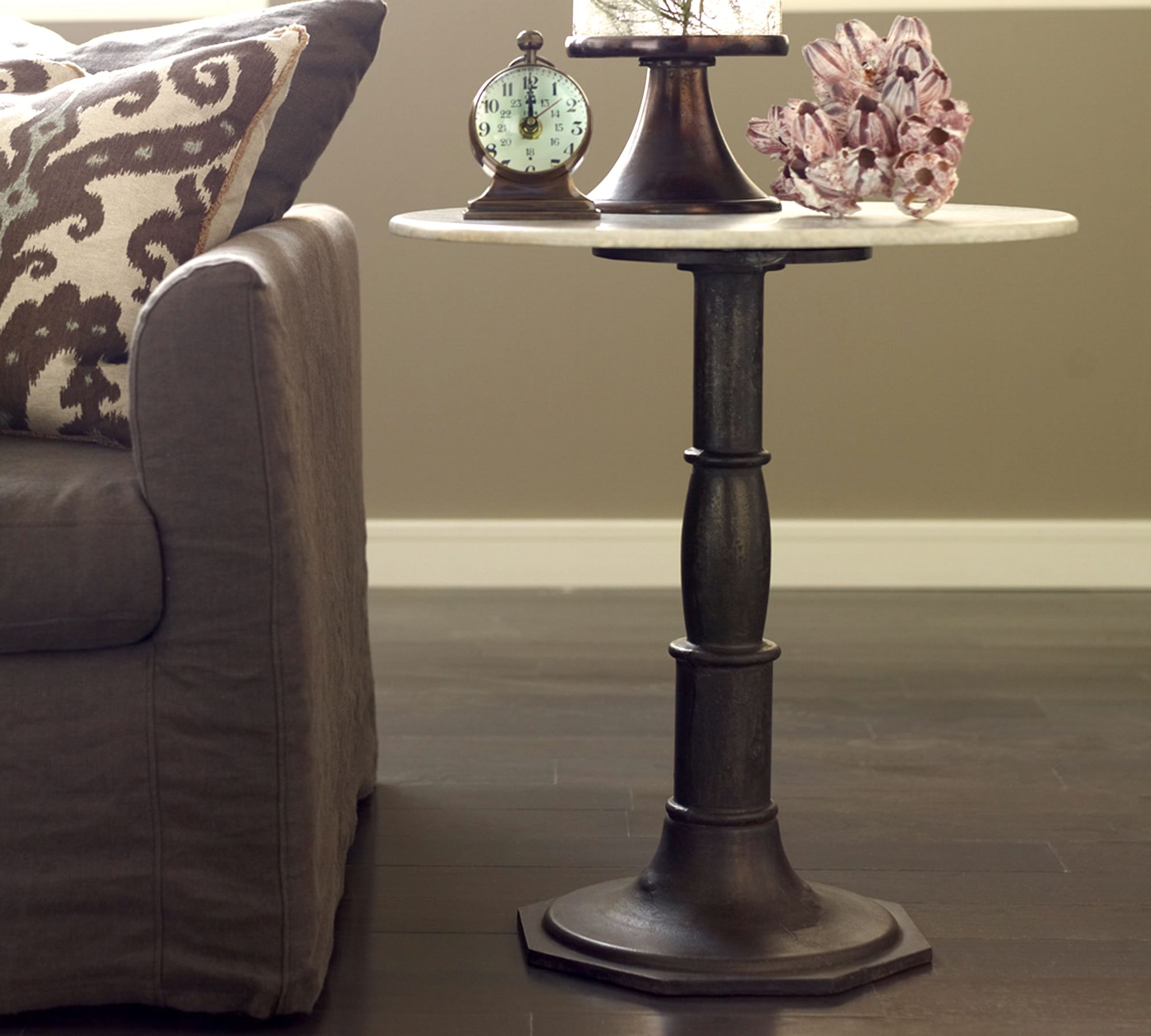 Christie Round Marble End Table thumbnail 2