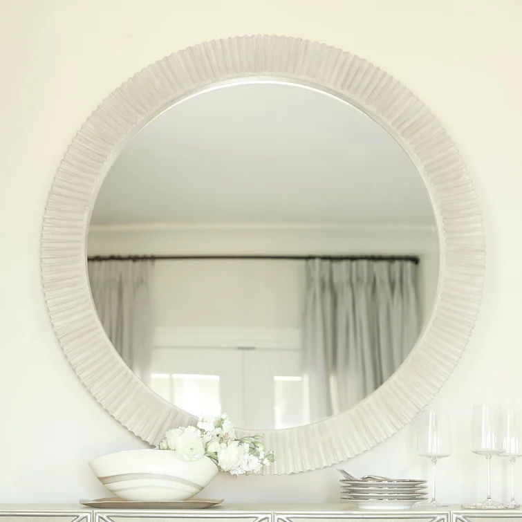 East Hampton Round Solid Wood Mirror thumbnail 2