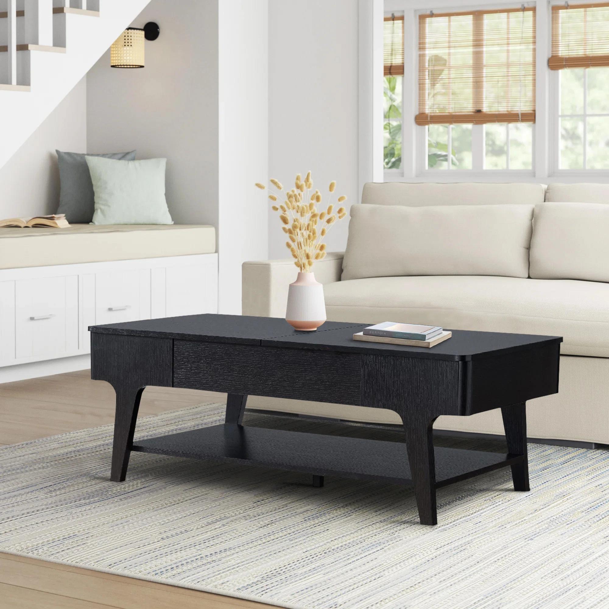 Edward Coffee Table With Lift Top And Bottom Shelf thumbnail 6